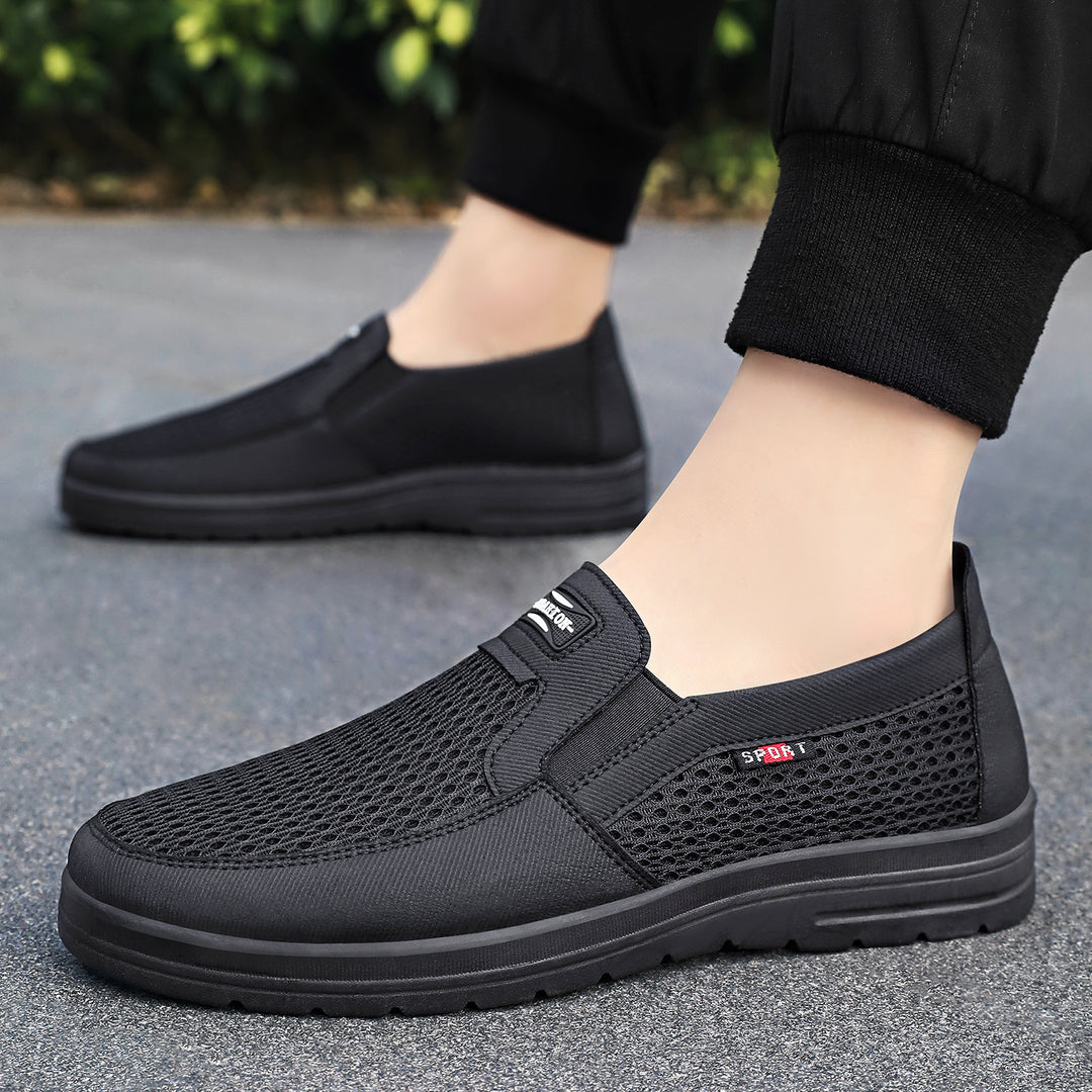 Herren nan atmungsaktiver Slip-On Freizeitschuh mit gestricktem Obermaterial, elastischem Einstieg und stoßdämpfender EVA-Sohle Drune