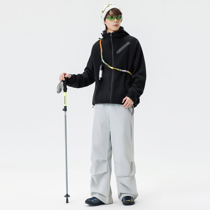 Herren technische Softshell-Fleecejacke mit Kapuze und wasserabweisenden Reißverschlüssen Drune