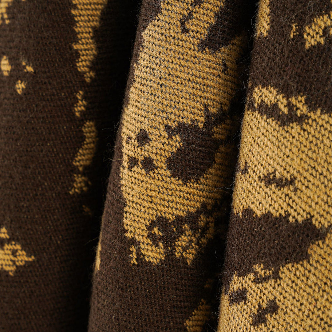 Damen Multifunktionaler Jacquard-Wickelcape mit Zickzack-Bordüre Drune
