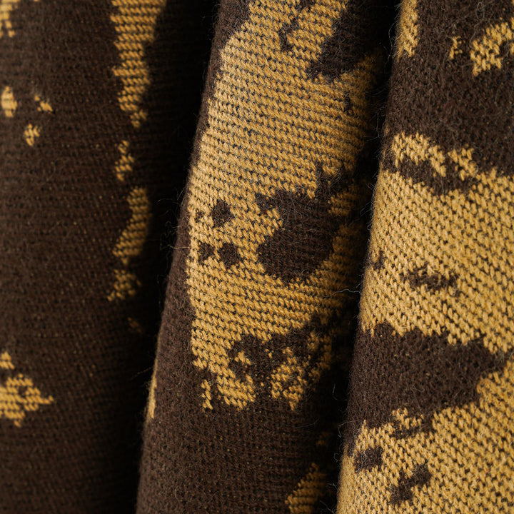 Damen Multifunktionaler Jacquard-Wickelcape mit Zickzack-Bordüre Drune