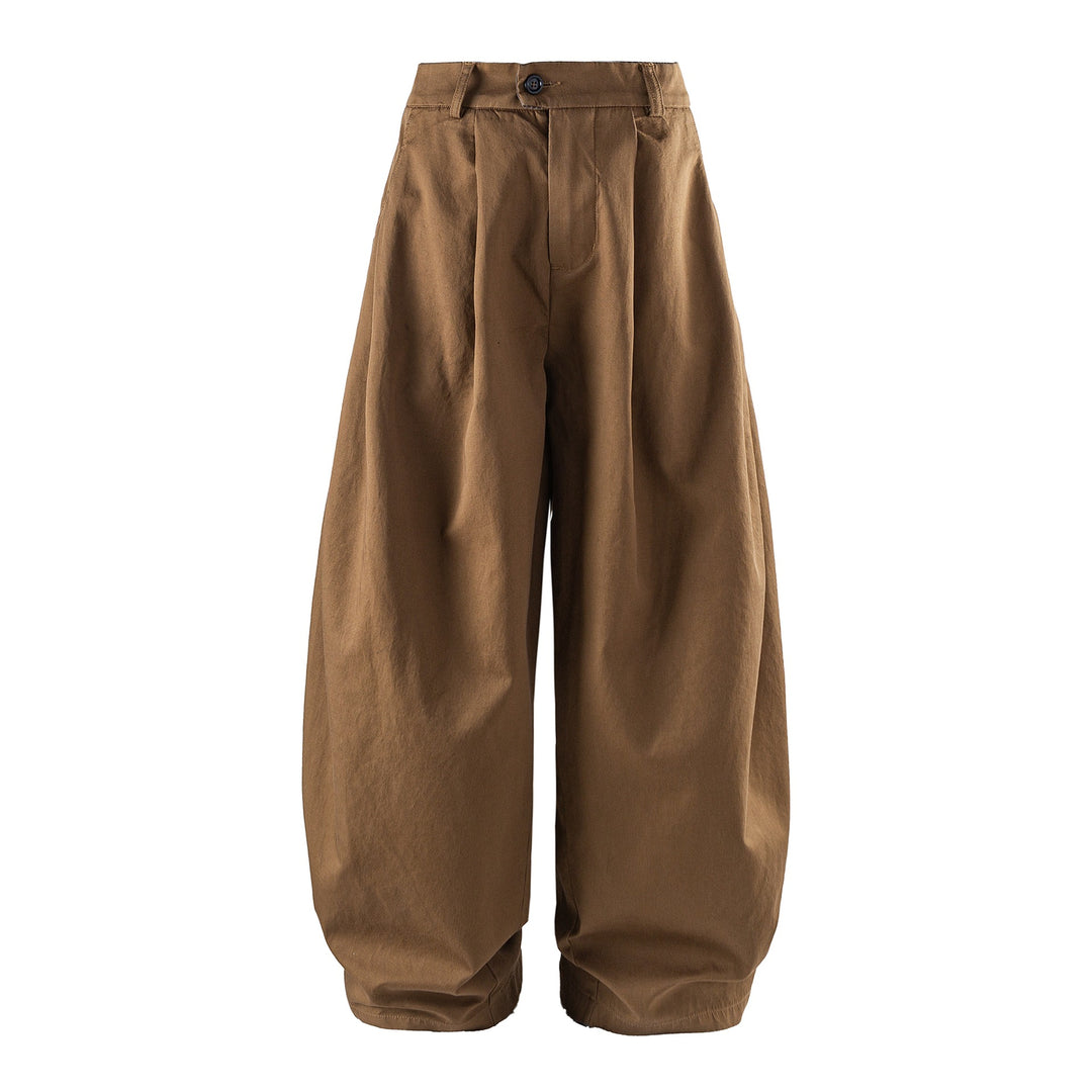 Damen weite High‑Waist‑Culotte mit Kellerfalte und verkürztem Bein Drune