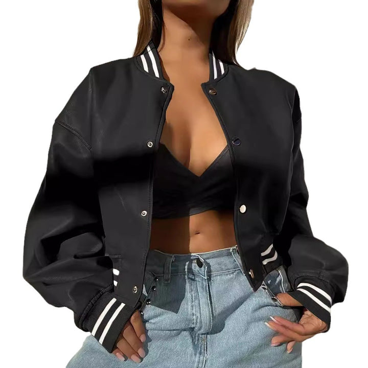 Damen Sportliche Collegejacke im modernen Design mit kontrastierenden Streifen Drune