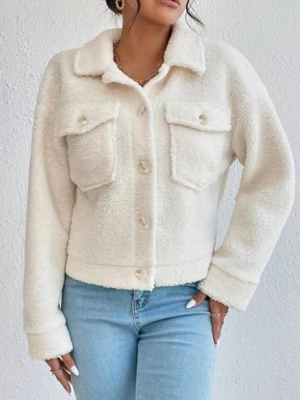 Damen Kuschelige und modische Fleecejacke mit praktischen Taschen Drune
