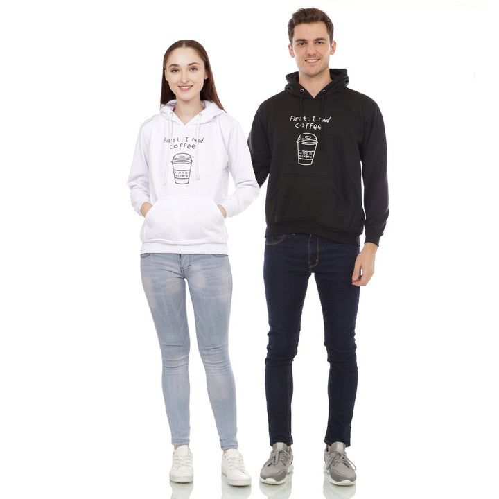 Unisex nan lässiger Kapuzenpullover mit Coffee-To-Go Grafik, Kängurutasche und verstellbarer Kapuze Drune