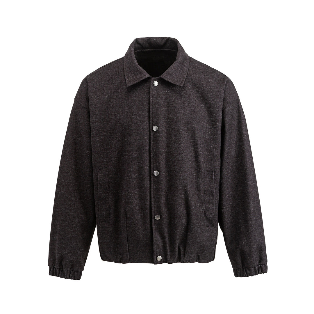 Herren Kurz geschnittener Wollmix‑Blouson mit verdeckter Druckknopfblende Drune