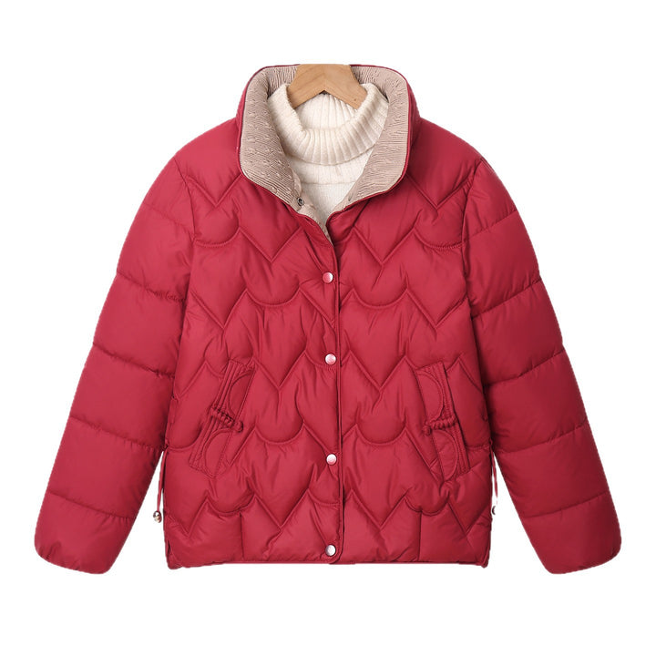 Damen Komfortable gesteppte Jacke mit hohem Kragen und Reißverschlusstaschen Drune