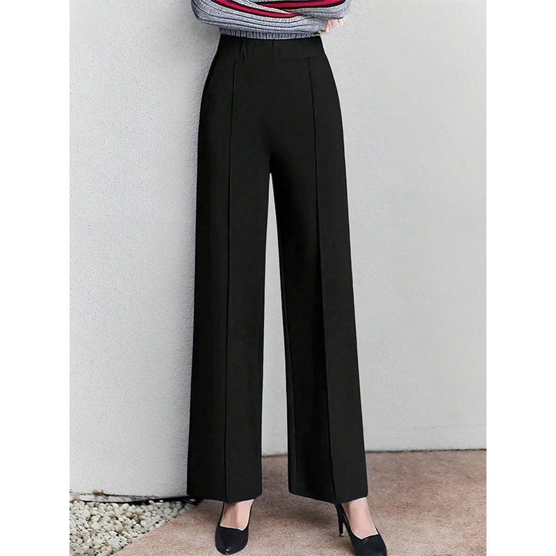 Damen Hochtaillierte Palazzo-Hose mit seitlichen Falten Drune