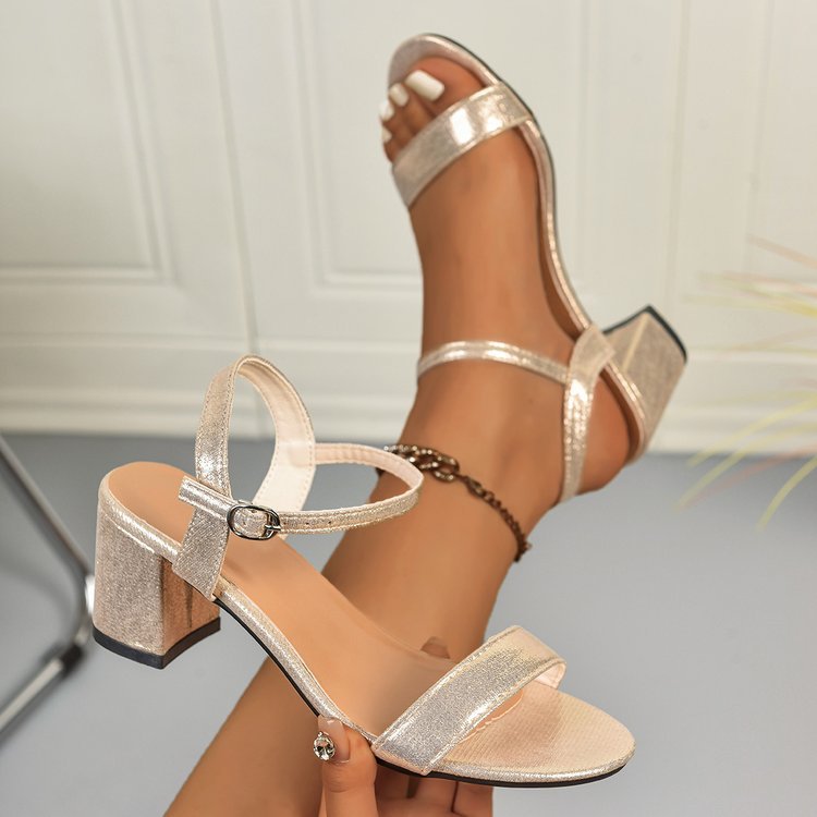 Damen Glamouröse Blockabsatzsandalen Drune