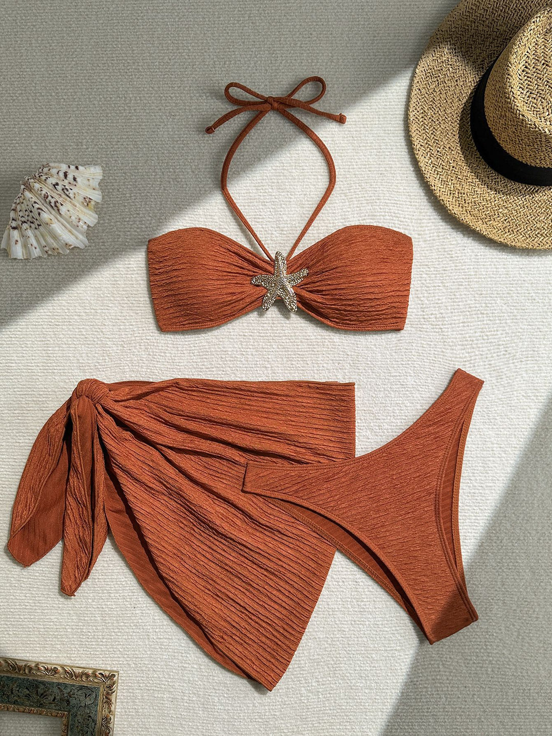 Damen Bandeau-Bikini mit schickem Wickeltuch Drune