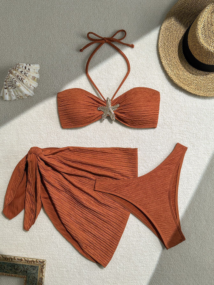 Damen Bandeau-Bikini mit schickem Wickeltuch Drune