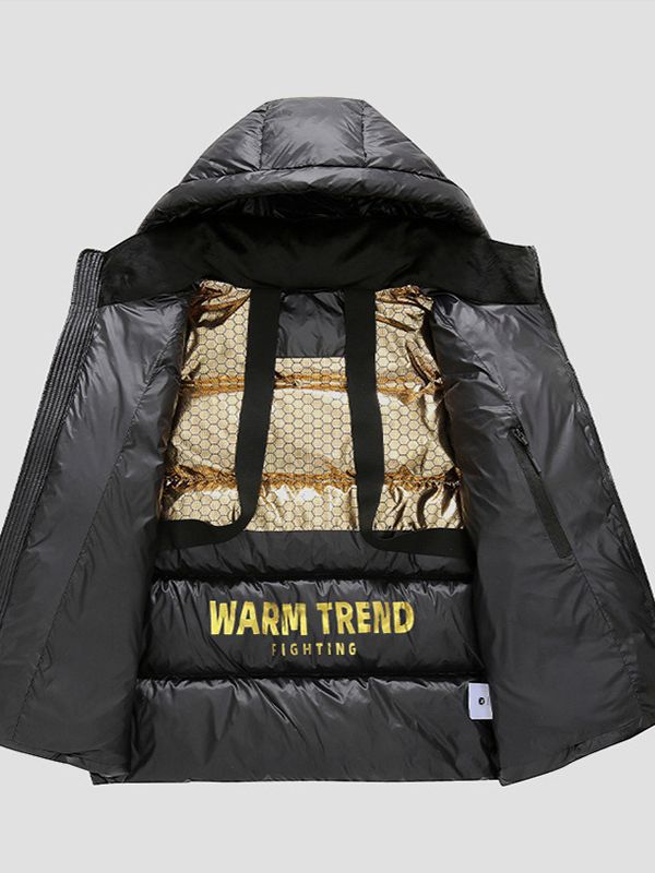 Herren Wattierte Thermo Kapuzen‑Steppjacke mit reflektierender Isolierinnenlage Drune