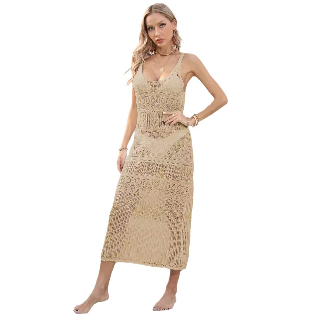 Damen luftiges Häkel-Kleid Drune