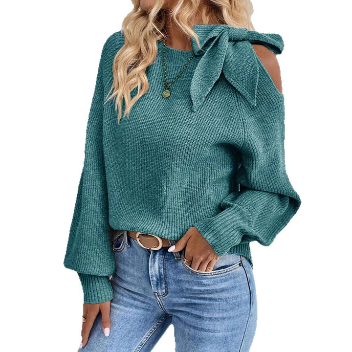 Damen lässiger Pullover mit besonderem Schulterdesign Drune