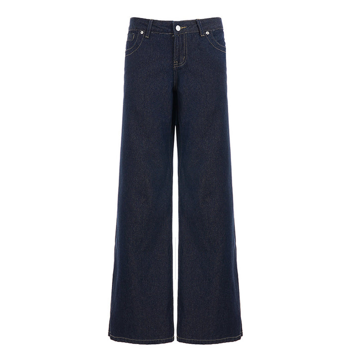 Damen Weite High‑Waist Five‑Pocket Denim-Jeans mit ausgestelltem Bein Drune