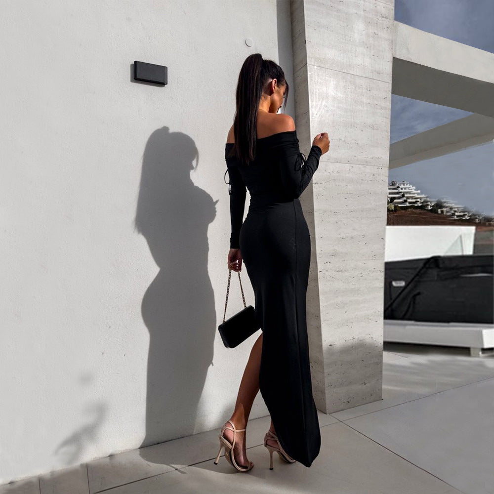 Damen Wickelkleid mit asymmetrischem Schnitt und raffinierten Rüschendetails Drune