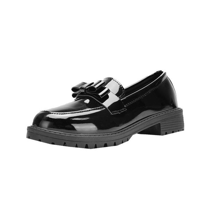 Damen Lack-Loafer mit dekorativem Riemchen und profilierter Gummisohle Drune