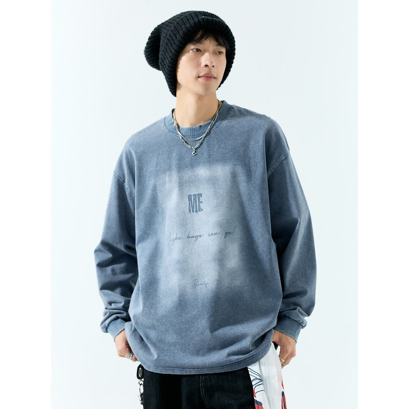 Herren Oversize Vintage-Sweatshirt mit Pigmentfärbung Drune