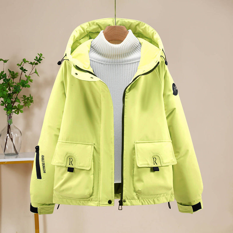 Damen Sportliche und funktionale Outdoor-Jacke mit Kapuze und zahlreichen Taschen Drune