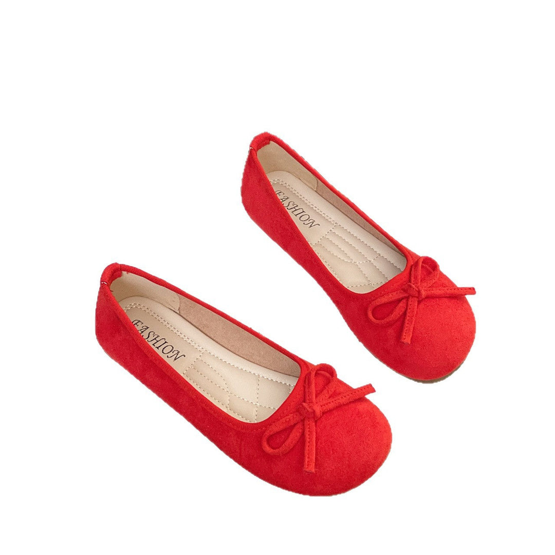 Damen elegante Ballerinas mit zierlichem Schleifendetail Drune
