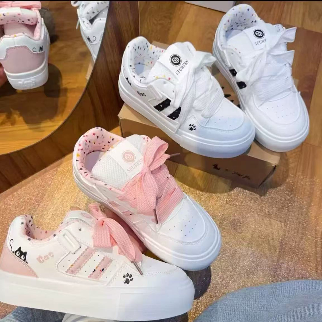 Damen Trendige Plattform Sneakers mit modischen Tiermotiven Drune