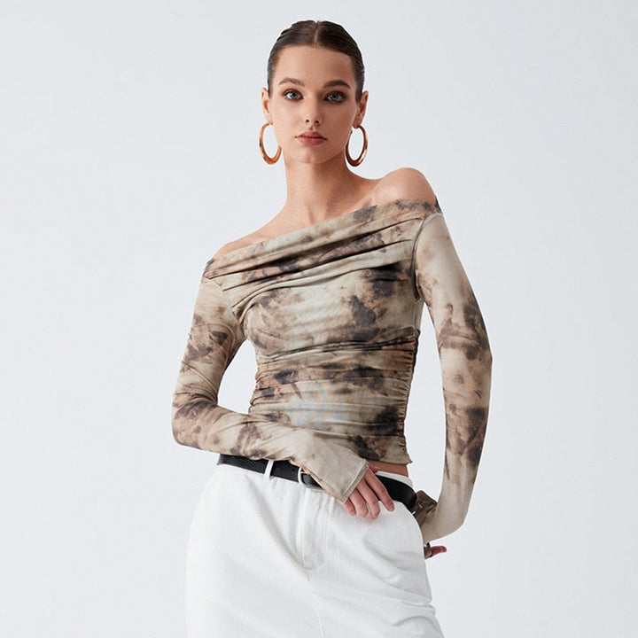 Damen Elegantes Oberteil mit Offshoulder-Passform und drapiertem Design Drune