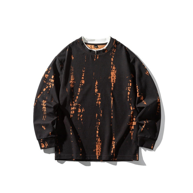 Unisex Oversize-Langarmshirt mit Batik- und Destroyed-Effekt Drune
