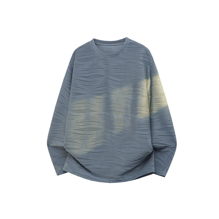 Unisex Oversize Wellenstruktur-Sweatshirt mit Rundhalsausschnitt Drune