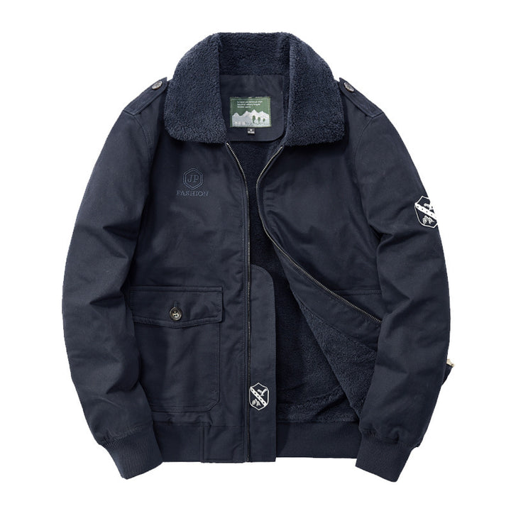 Herren Modische Übergangsjacke mit Teddy-Futter Drune