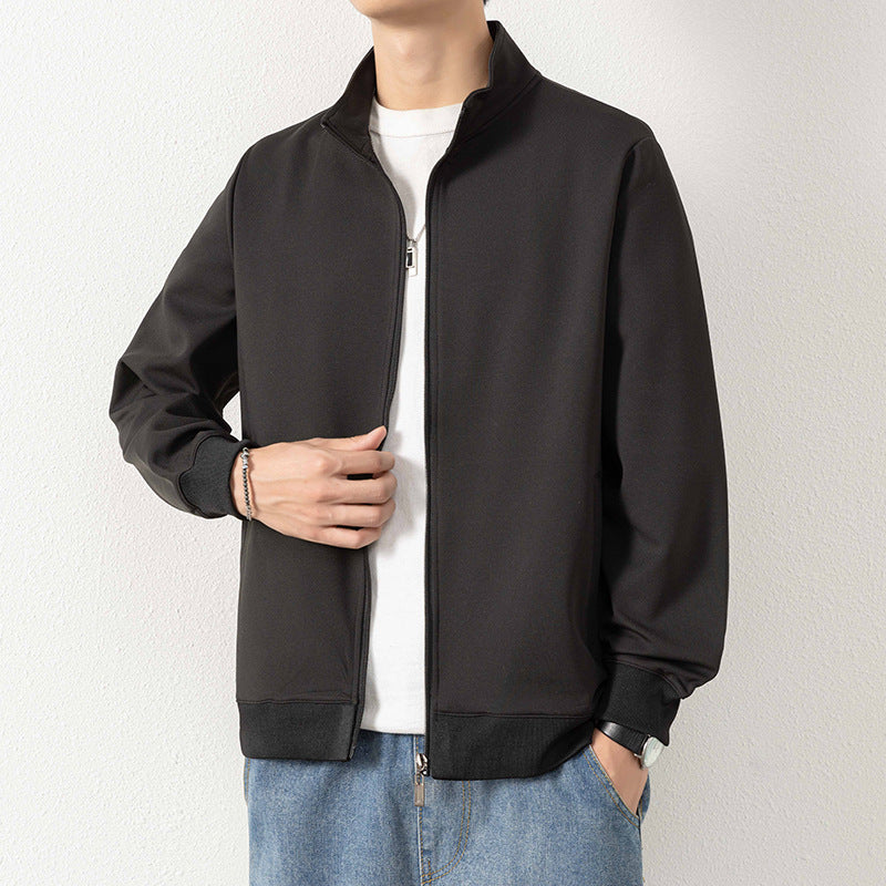 Herren Minimalistische Zip‑Blousonjacke aus technischem Stretchmaterial mit Stehkragen Drune