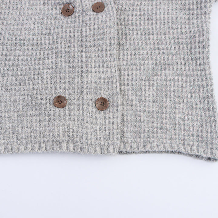 Damen Strickjacke mit doppelter Knopfleiste und hoher Kragen Drune