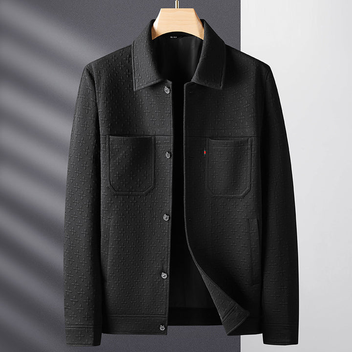 Herren Strukturierte Overshirt-Jacke mit Hemdkragen und aufgesetzten Brusttaschen Drune