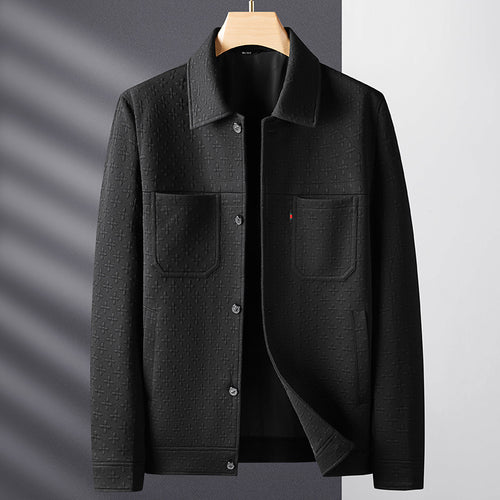 Herren Strukturierte Overshirt-Jacke mit Hemdkragen und aufgesetzten Brusttaschen Drune