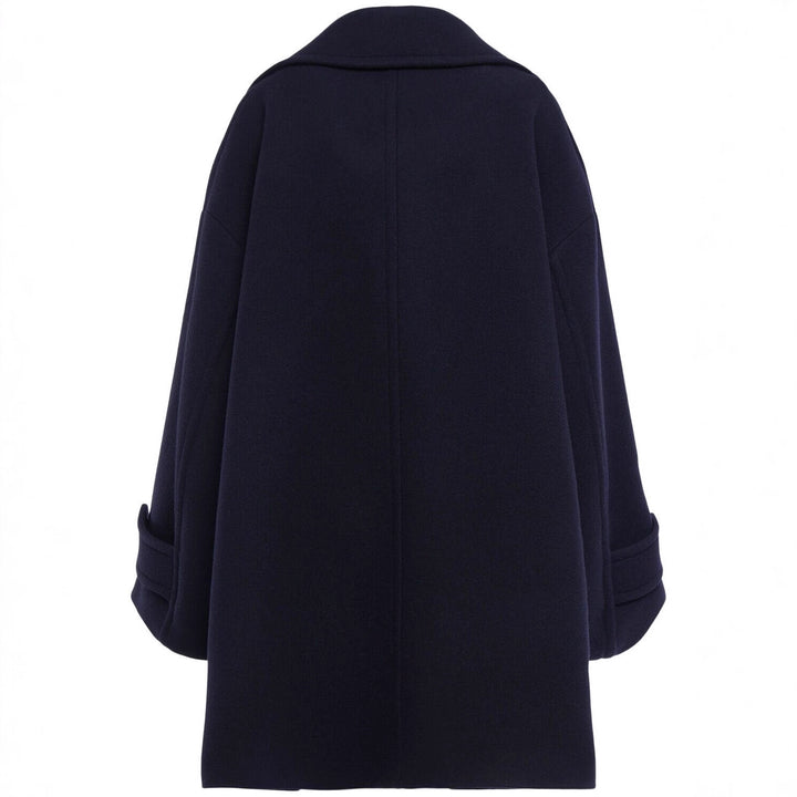 Damen Oversize-Cape-Mantel mit Doppelreiher und weitem Revers Drune