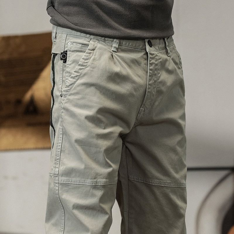 Herren Tapered Cargohose im Joggerstil mit Knie-Teilungsnähten, Tunnelzug & elastischen Bündchen Drune