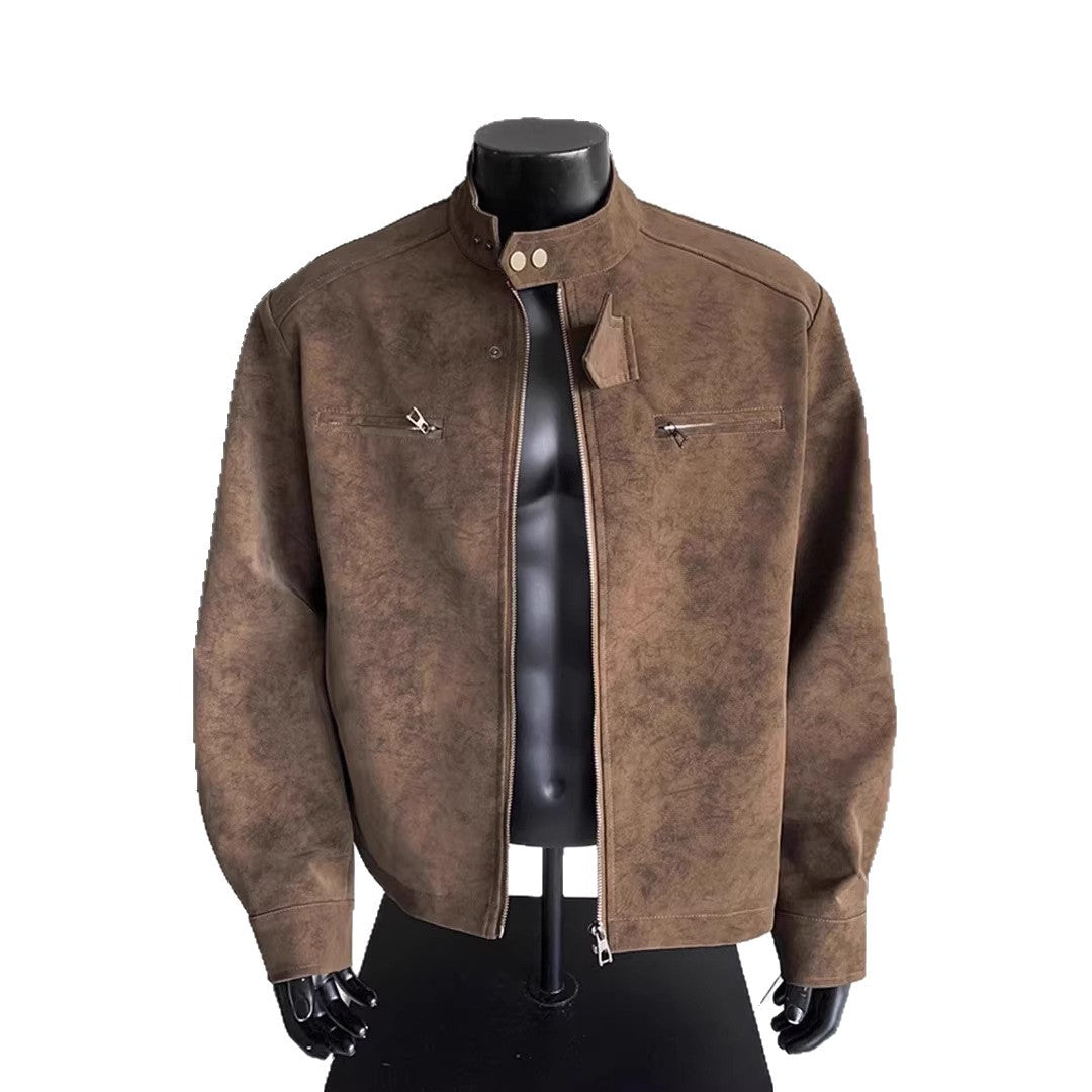 Herren Modische Motorradjacke im Vintage-Stil