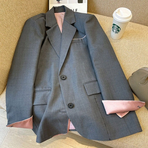 Damen Oversize-Blazer mit Relaxed-Silhouette, zwei Knöpfen & Satin-Innenverarbeitung Drune