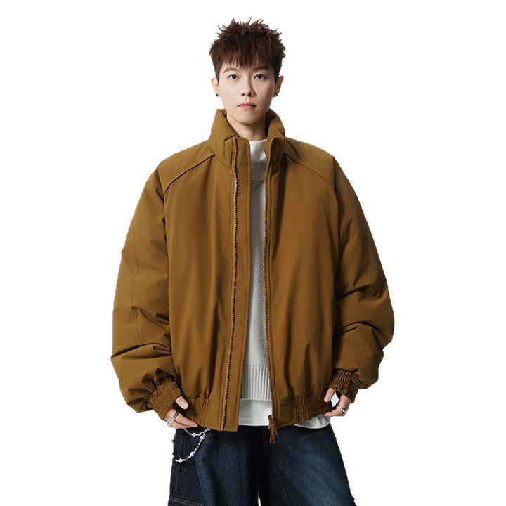 Herren Oversized Windjacke mit Stehkragen und elastischen Bündchen Drune