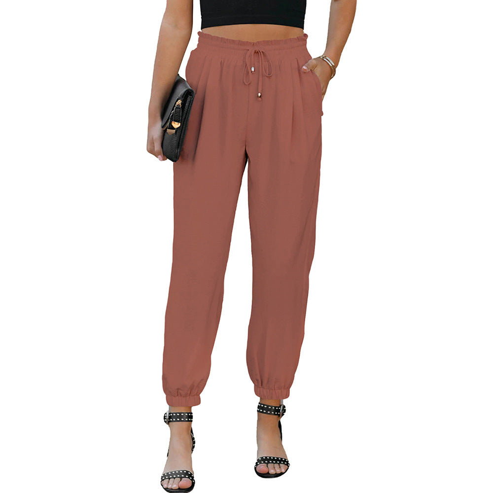 Damen lässige Chino-Hose mit elastischen Bündchen Drune