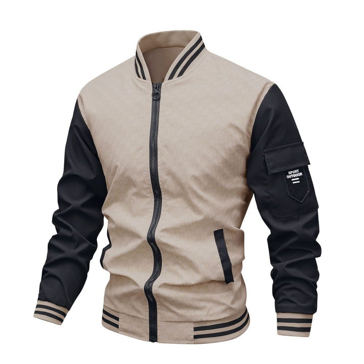Herren Modische Bomberjacke mit Stehkragen Drune
