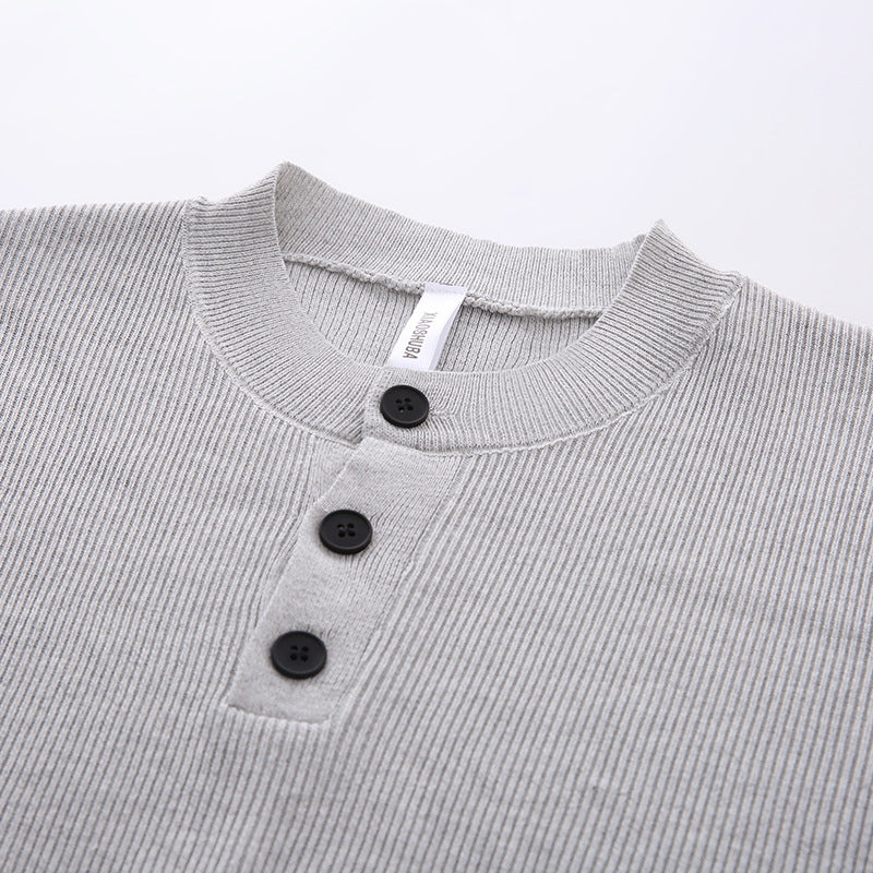 Damen Lässige Pullover mit Knopfleiste Drune