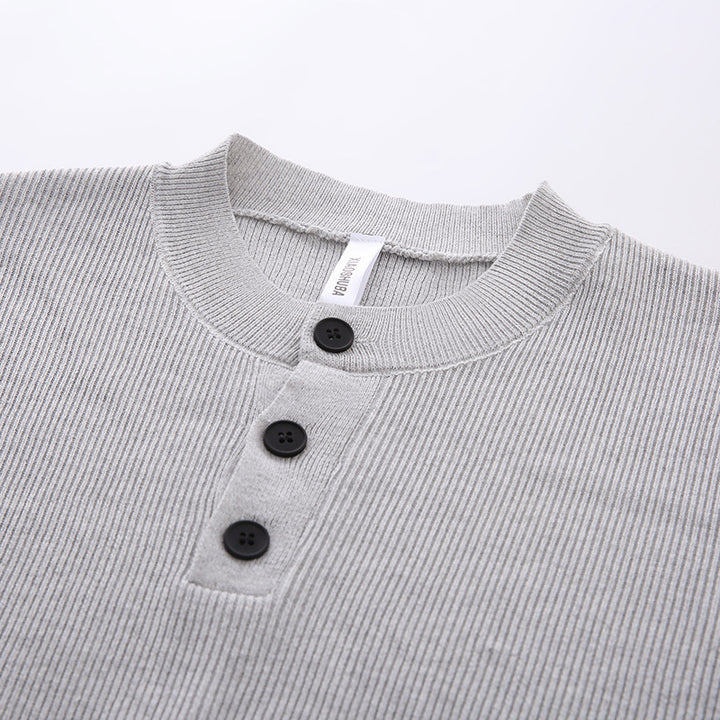 Damen Lässige Pullover mit Knopfleiste Drune