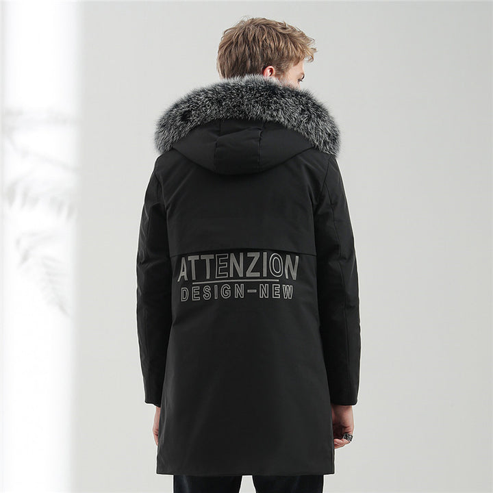 Herren Thermo Parka mit Kapuze und abnehmbarem Kunstfellbesatz Drune