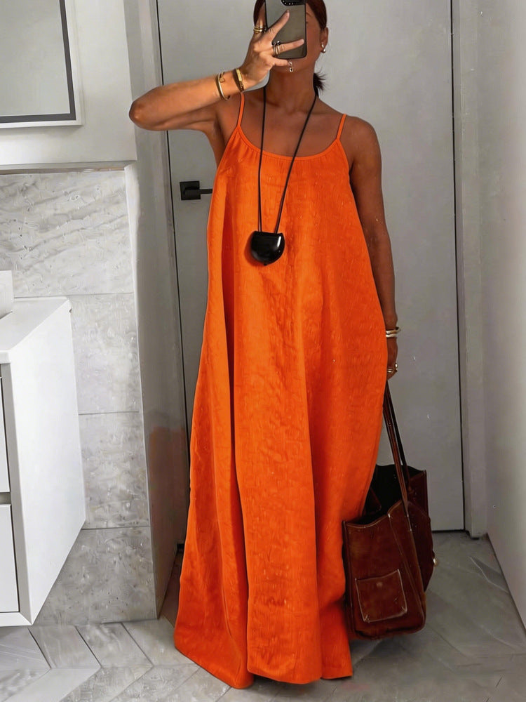 Damen Leichtes Sommerkleid mit tiefem Ausschnitt Drune