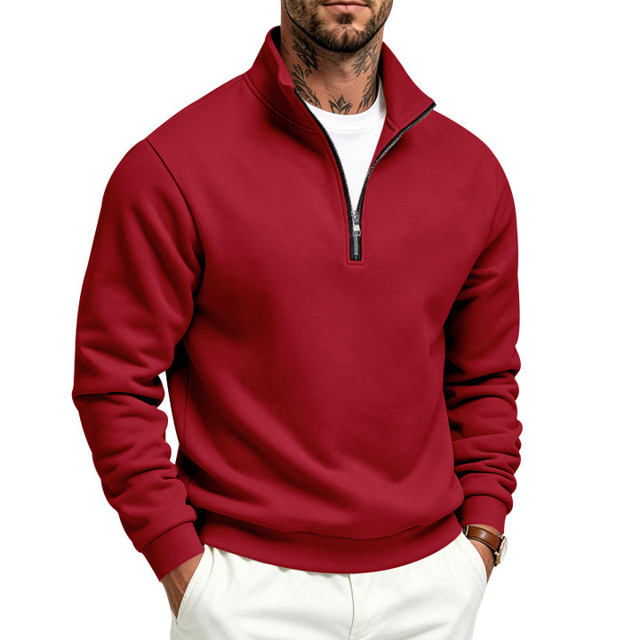 Herren Halbzip-Sweatshirt mit Troyerkragen und weicher Fleece-Innenseite Drune