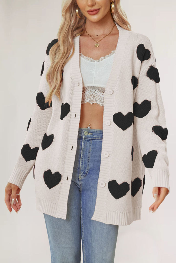 Damen Strickjacke mit Herzen Drune