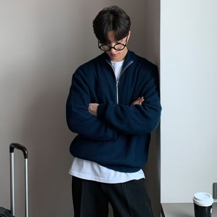Herren Hochwertiger Pullover mit Reißverschluss Drune