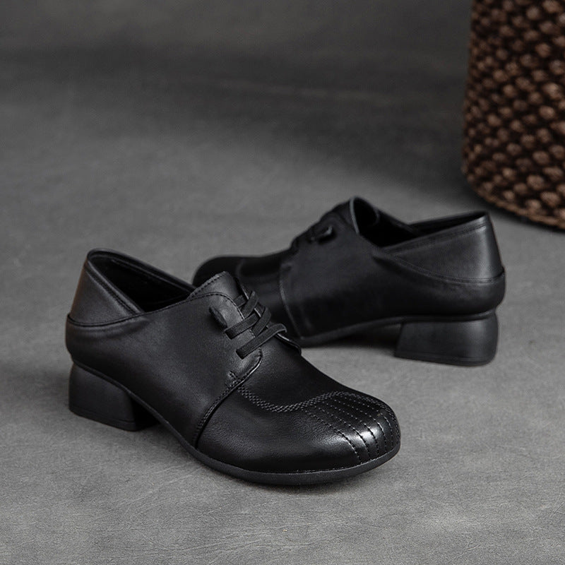 Damen elegante Schnürschuhe mit komfortabel geformtem Blockabsatz und atmungsaktiver Innenstruktur Drune