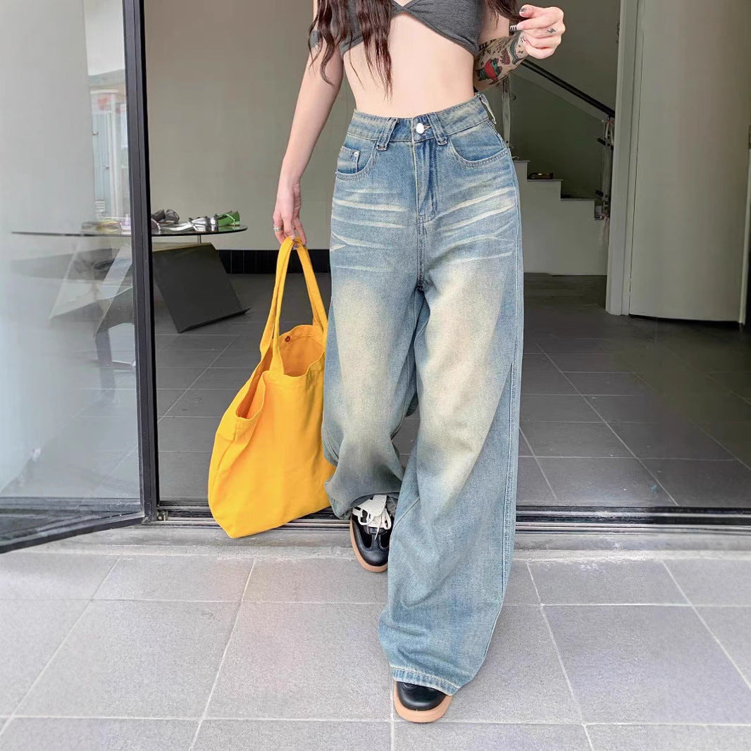 Damen Weit geschnittene Jeans mit Vintage-Effekten Drune