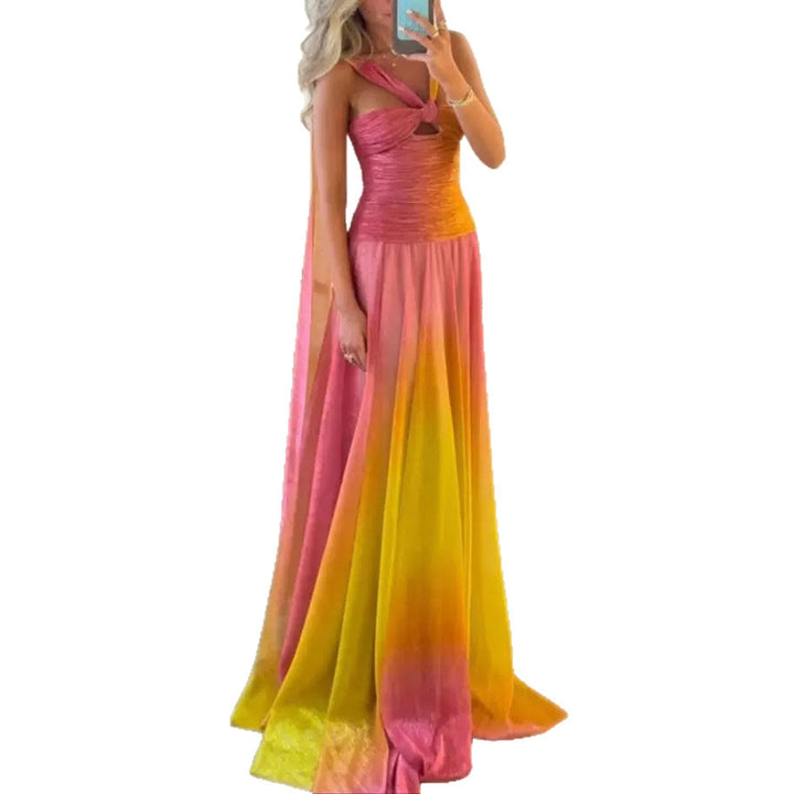 Damen Maxikleid mit fließendem Rock und eleganten Trägern Drune