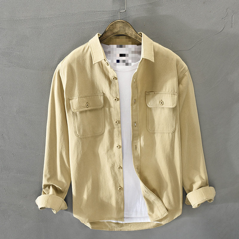 Herren Lässige Hemdjacke mit Brusttaschen Drune